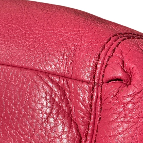 COACH LEXY Pink Oxblood Pebbled Leather Shoulder Tote Like Butter Soft 14x11x5D - Picture 9 of 16